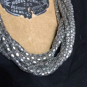 Robert Rose Silver-tone Multi Chain Beaded Necklace